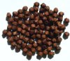 100 6x6mm Faceted Diamond Dark Brown Wood Beads